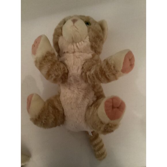 Wild Republic Orange Tabby Cat Plush Green Eyes, Pink Paws - Picture 4 of 5